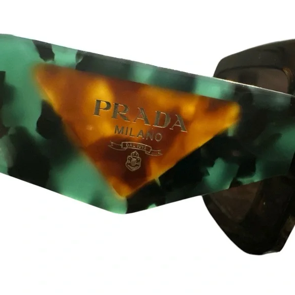 CAMILLA “No Photos Please” Blue Tortoise Shield Oversized Boho Sunglasses ✨PRADA SUNGLASSES✨ main image 4